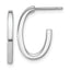 14KWhite Gold Polish 2.0mm Flat Oval Post J-Hoop Earrings