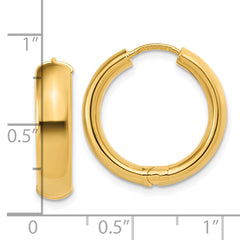 14K Polished Hinged Hoop Earrings