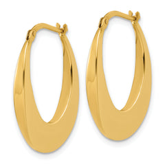 14K Polished Fancy Oval Hoop Earrings
