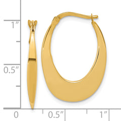 14K Polished Fancy Oval Hoop Earrings