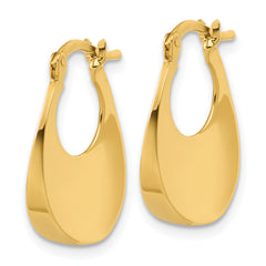 14K Polished Fancy Oval Hoop Earrings