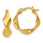 14K Polished Wavy Hoop Earrings