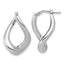 14K with White Rhodium Plating Polished Twist Hoop Earrings