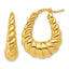 14K Polished Scallop Oval Hoop Earrings