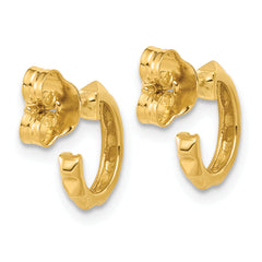 14K Polished Geometric C-Hoop Post Earrings