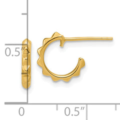 14K Polished Geometric C-Hoop Post Earrings