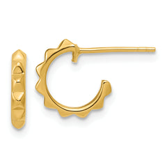 14K Polished Geometric C-Hoop Post Earrings