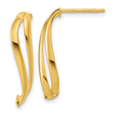 14K Polished Curve Post Earrings