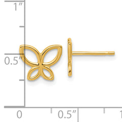 14K Polished Butterfly Post Earrings