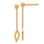 14K Polished Diamond-shaped Dangle Post Earrings