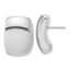 14K w/Wht RH Plated Polished Puffed Hollow Earrings