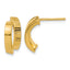 14K Polished and Diamond-cut crisscross J-Hoop Earrings