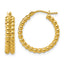 Beaded 2-Row Round Hoop Earrings in 14K Yellow Gold, 20mm - Sophia Jewelers