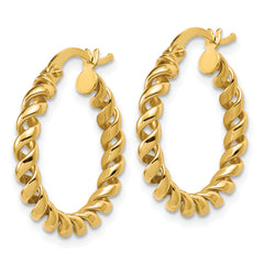 14K Polished Twisted Hoop Earrings