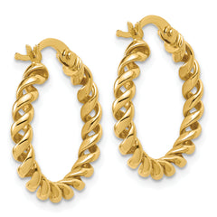 14K Polished Twisted Hoop Earrings