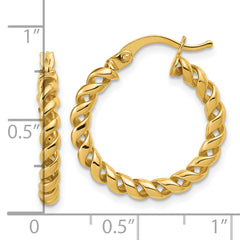 14K Polished Twisted Hoop Earrings