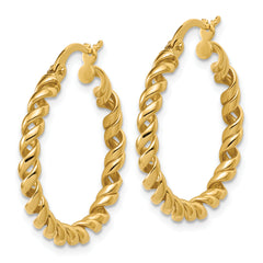 14K Polished Twisted Hoop Earrings