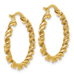 14K Polished Twisted Hoop Earrings