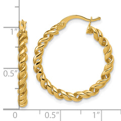 14K Polished Twisted Hoop Earrings