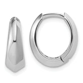 14K White Gold Polished Hinged Hoop Earrings