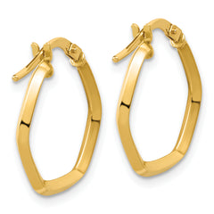 14K Polished Geometric Hoop Earrings