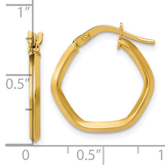 14K Polished Geometric Hoop Earrings
