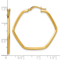14K Polished Geometric Hoop Earrings