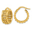 14K Polished and Diamond-cut 2-row Beaded Tube Hoop Earrings