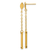 14K Polished Bar Dangle Post Earrings