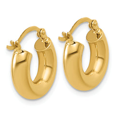 14k Polished 4mm x 15mm Lightweight Tube Earrings