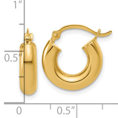 14k Polished 4mm x 15mm Lightweight Tube Earrings