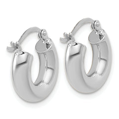 14k White Gold Polished 4mm x 15mm Lightweight Tube Earrings