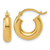 14k Polished 4mm x 15mm Lightweight Tube Earrings