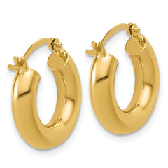 14k Polished 4mm x 17mm Lightweight Tube Earrings