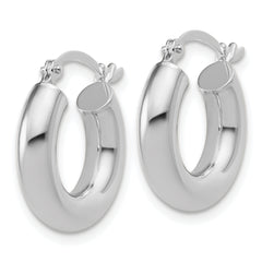 14k White Gold Polished 4mm x 17mm Lightweight Tube Earrings