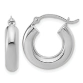 14k White Gold Polished 4mm x 17mm Lightweight Tube Earrings