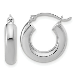 14k White Gold Polished 4mm x 17mm Lightweight Tube Earrings