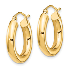 14k Polished 4mm x 20mm Lightweight Tube Earrings