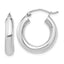 14k White Gold Polished 4mm x 20mm Lightweight Tube Earrings