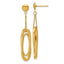 14K Polished and Brushed Fancy Oval Dangle Post Earrings