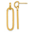 14K Polished and Brushed Oval Dangle Post Earrings