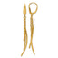 14K Polished and Dia-cut 3-strand Bar leverback Earrings