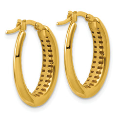 14K Polished Oval Hoop Earrings