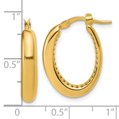 14K Polished Oval Hoop Earrings
