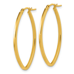 14K Polished Oval Hoop Earrings