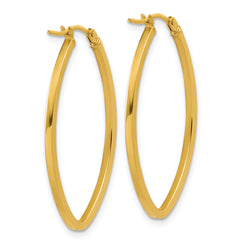 14K Polished Oval Hoop Earrings