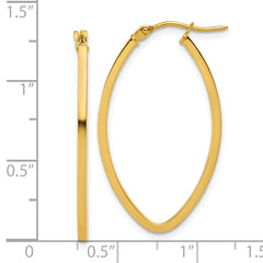 14K Polished Oval Hoop Earrings
