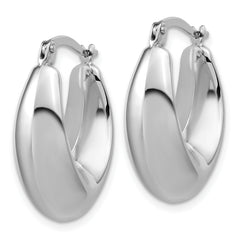 14K White Gold Polished Hoop Earrings