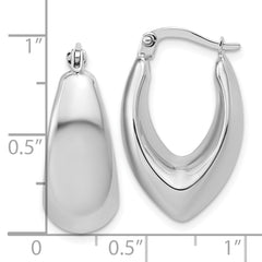 14K White Gold Polished Hoop Earrings
