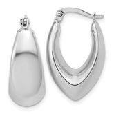 14K White Gold Polished Hoop Earrings